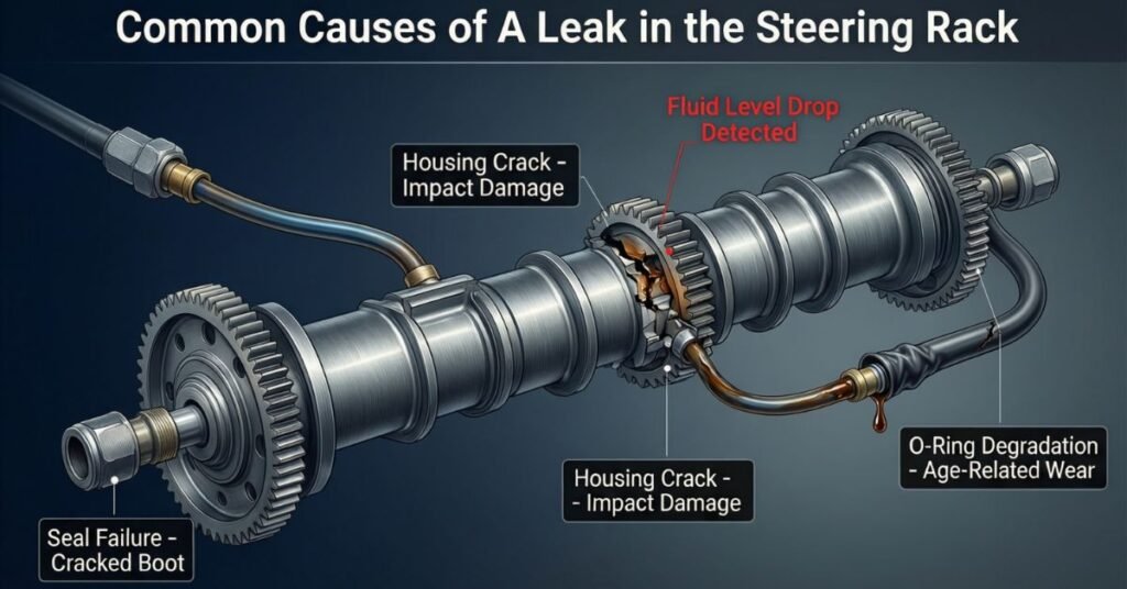 leak in steering rack
