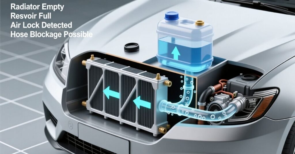 no coolant in radiator