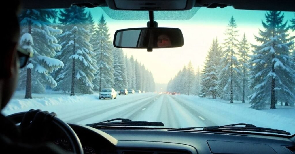 inside of windshield frozen