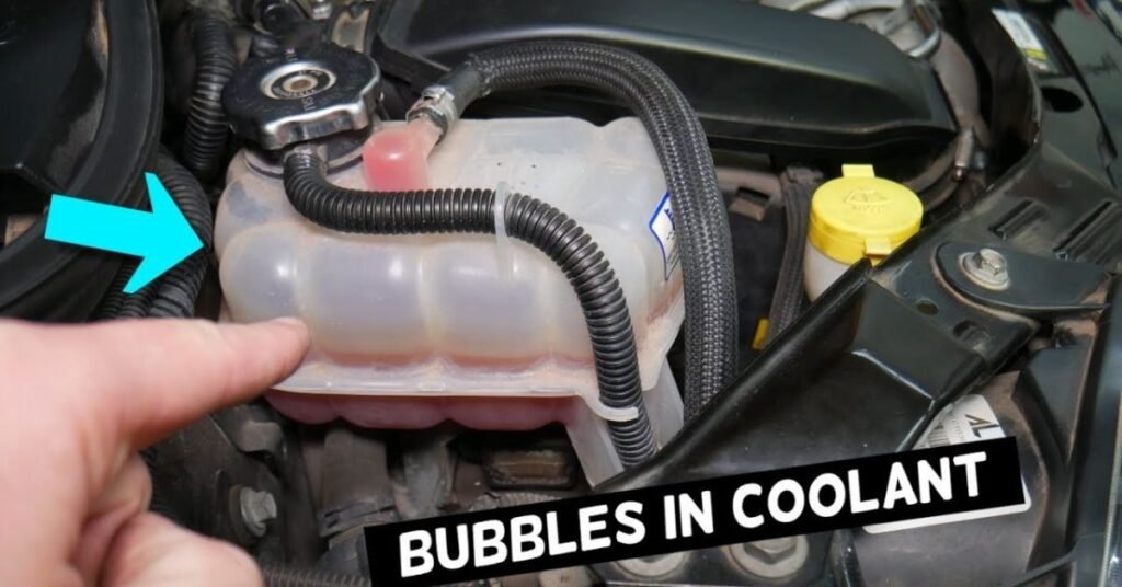 coolant bubbling in reservoir