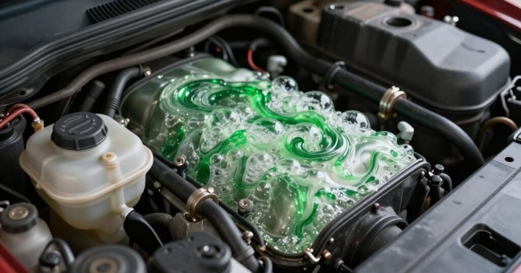 antifreeze bubbling in reservoir