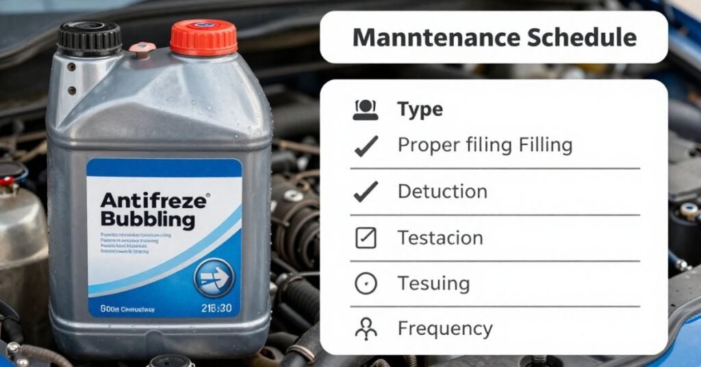 antifreeze bubbling in reservoir