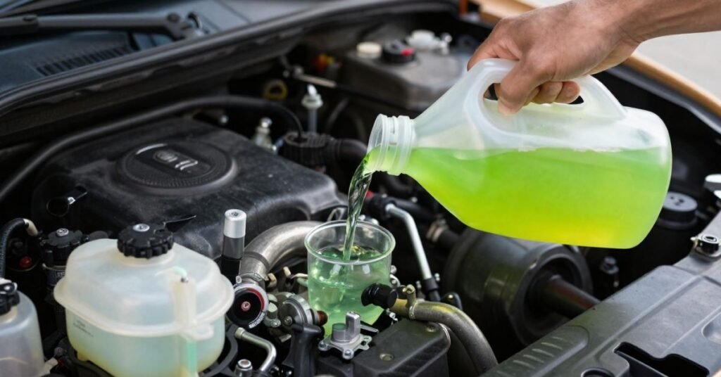 adding coolant to car