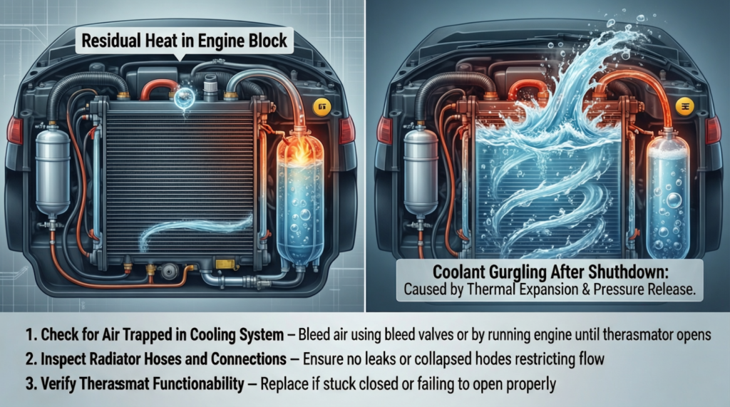 coolant gurgling after shutdown