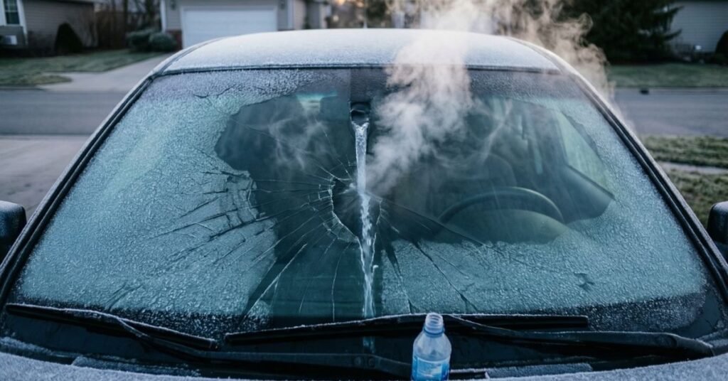 hot water on windscreen