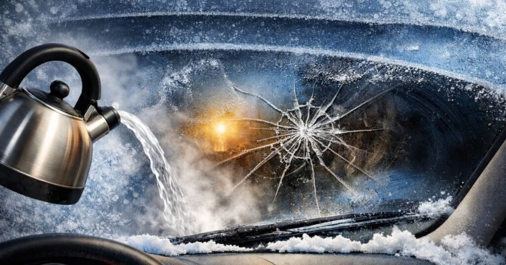 hot water on windscreen