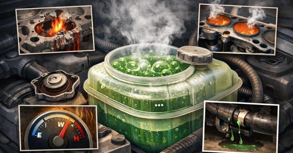 coolant reserve tank bubbling