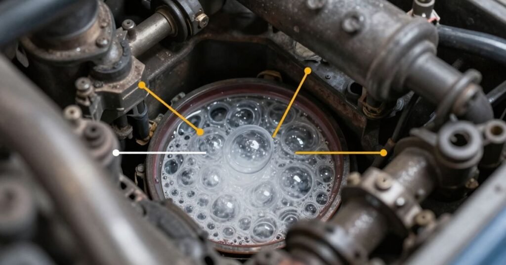 coolant reserve tank bubbling
