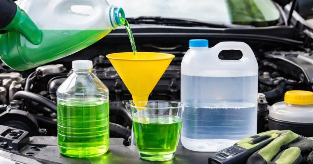 mixing coolant with water